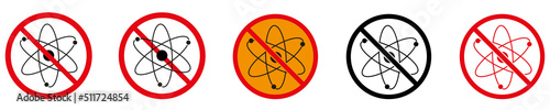 There is no sign of an atom or nucleus. Scientific atom symbol, simple icon. Vector illustration eps10