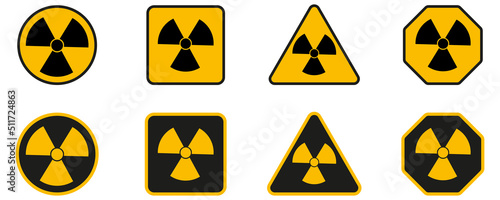 Radiation sign. Symbol of the nuclear danger of war. Flat style. Vector illustration  eps10
