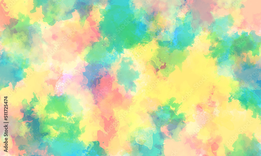 multicolored gradient watercolor background with cloud texture, fog effect