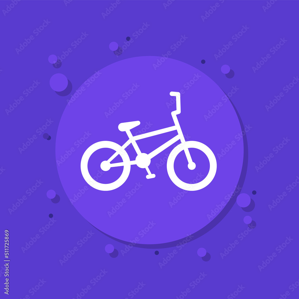 bmx bike icon, bicycle for racing and stunt riding