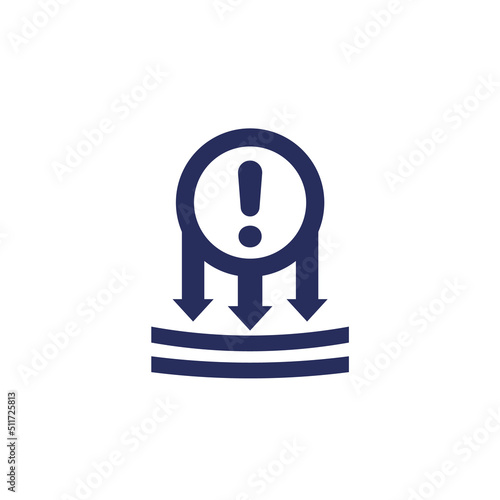 high pressure warning icon, vector