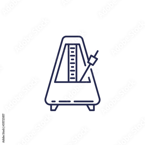 metronome with pendulum line icon