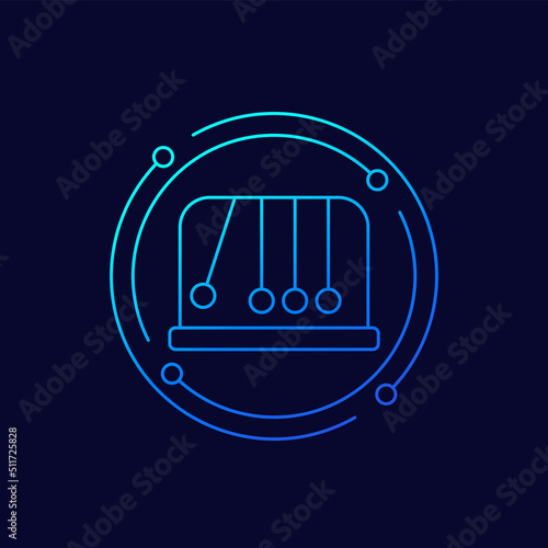 pendulum line icon, cradle with balls