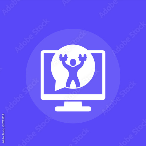 online fitness training, workout icon
