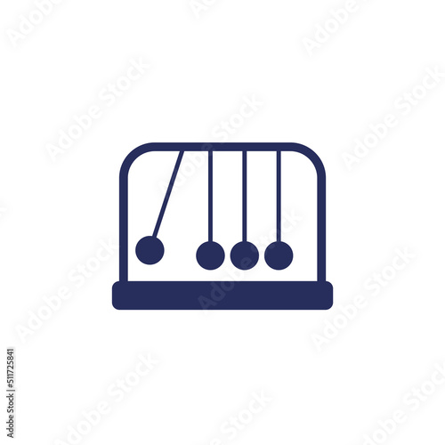 pendulum, cradle with balls icon on white