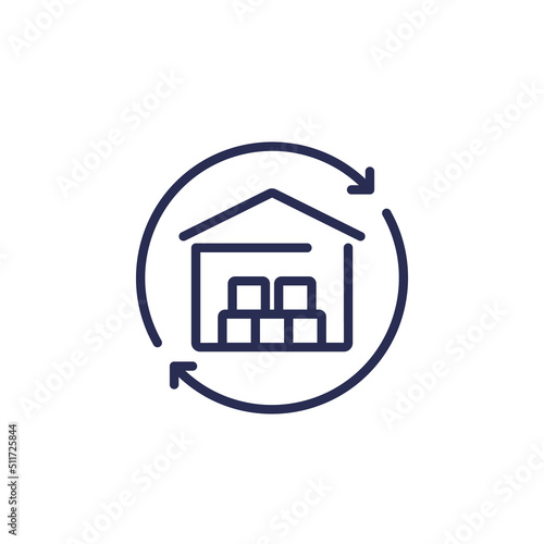 restock line icon with a warehouse