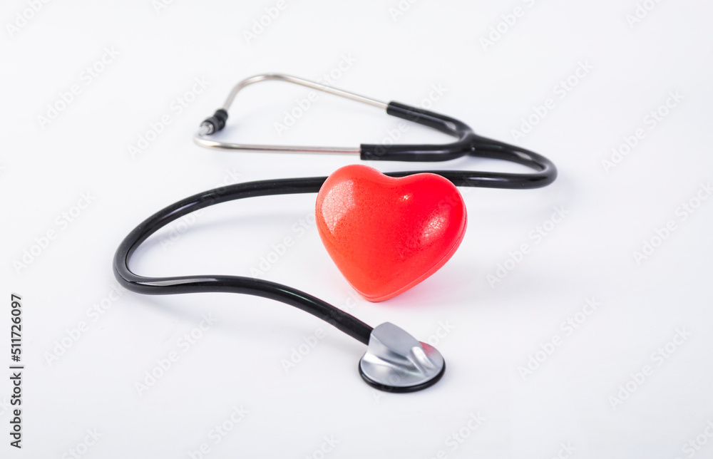 stethoscope and heart on blue background stethoscope and heart on blue background