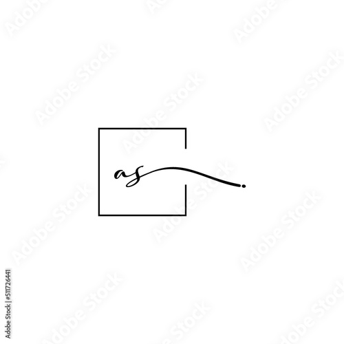 AS signature square logo initial concept with high quality logo design