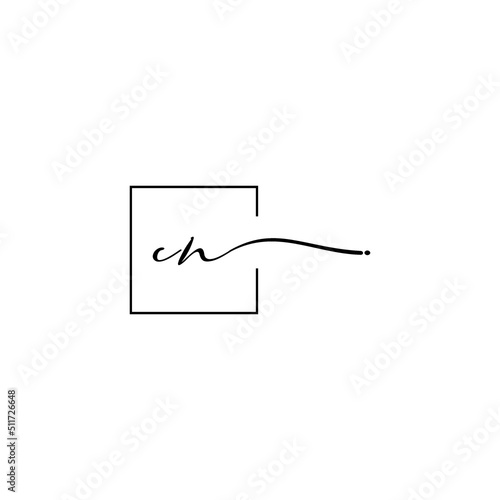 CN signature square logo initial concept with high quality logo design
