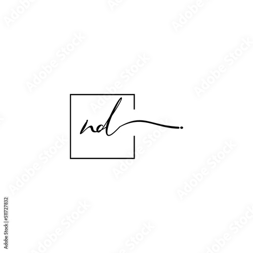 ND signature square logo initial concept with high quality logo design photo