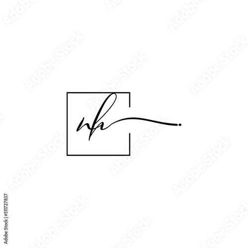 NH signature square logo initial concept with high quality logo design photo