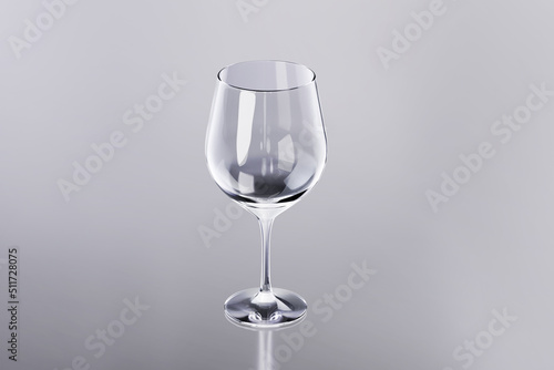 empty wine glass , 3D illustration