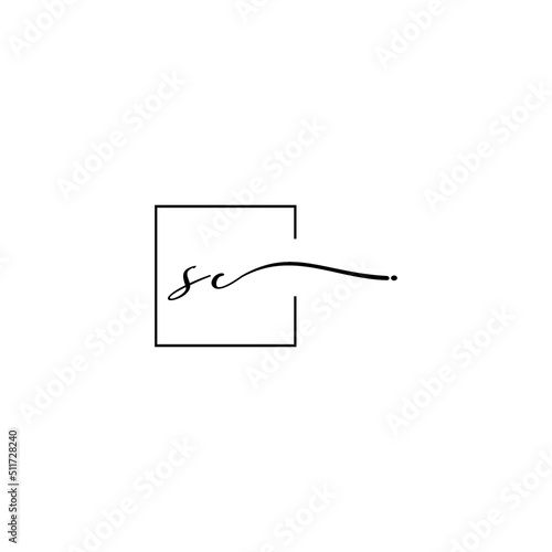 SC signature square logo initial concept with high quality logo design