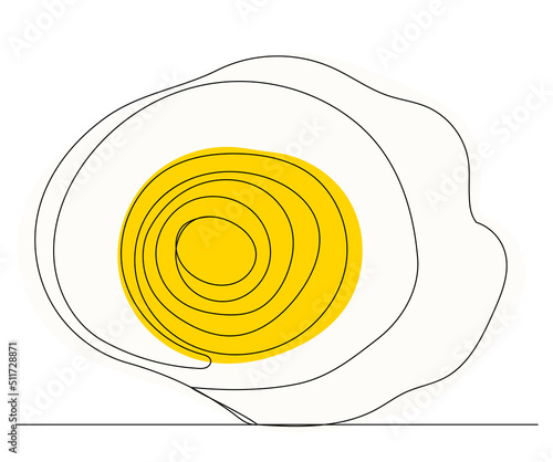 egg drawing by one continuous line, sketch