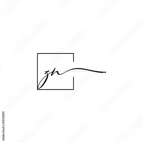 ZN signature square logo initial concept with high quality logo design