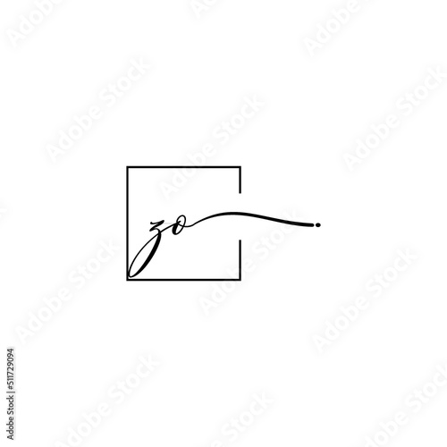 ZO signature square logo initial concept with high quality logo design