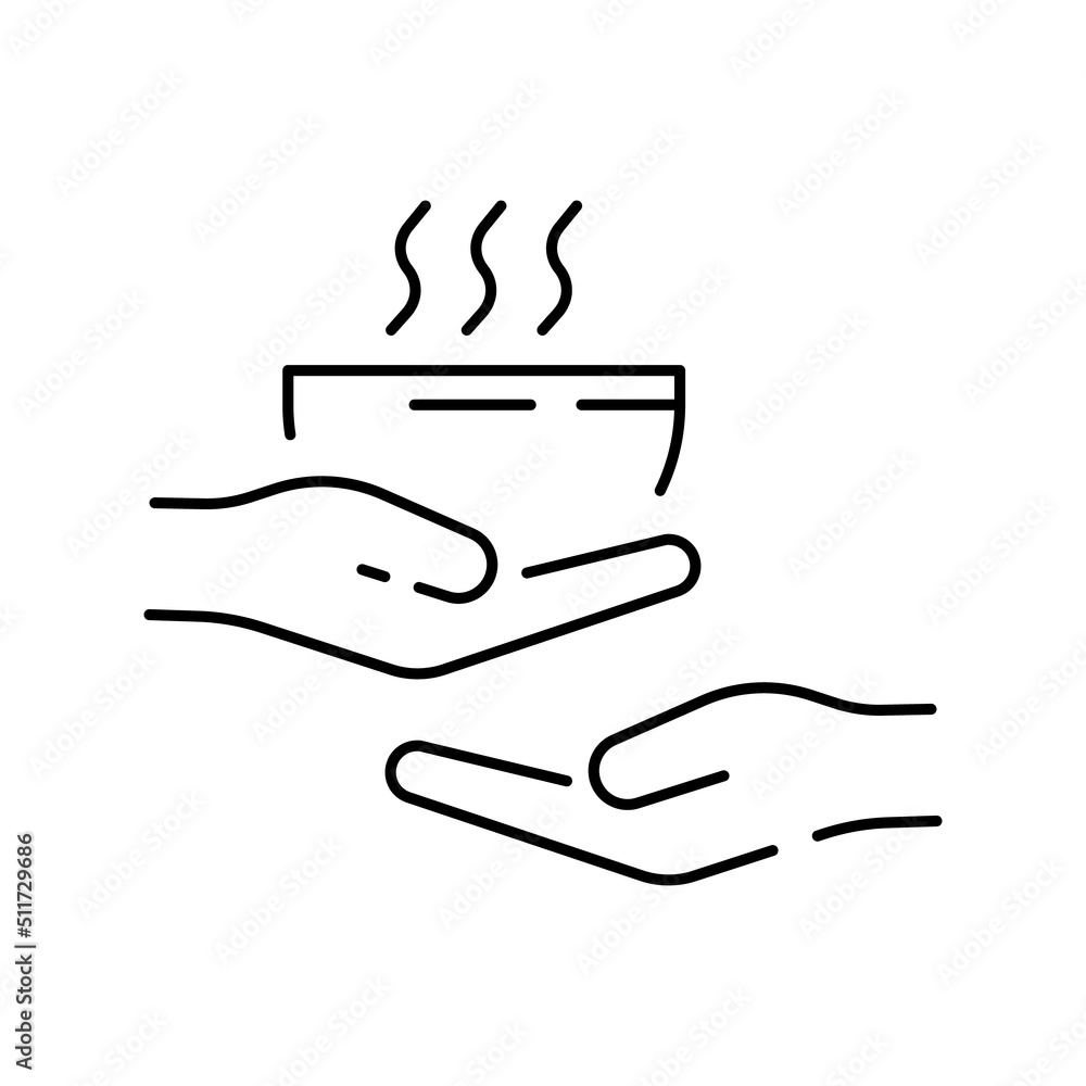 Obraz premium Global food crisis world line icon. Grain, wheat or cornflour. Hunger, poverty and famin. Help market flour price. Outline poor famine vector icon
