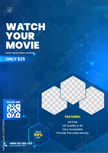 Movie promotion sale poster A4 or flyer A5 template