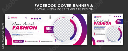 fashion sale banner design for social media and facebook cover
