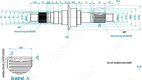 spindle on drawing (2D)
