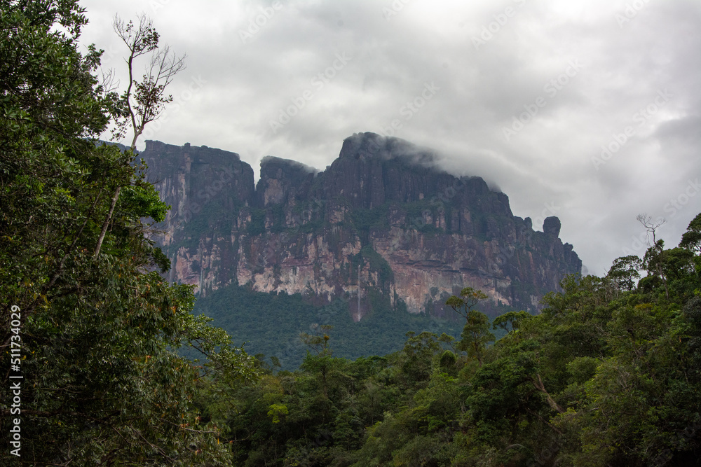 Tour of the Carrao River, in the Canaima National Park. Auyantepui Mountain. Tepuis