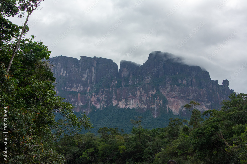 Tour of the Carrao River, in the Canaima National Park. Auyantepui Mountain. Tepuis