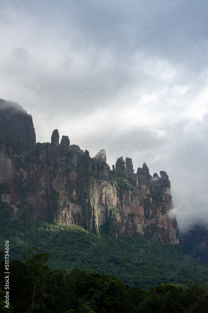 Fototapeta premium Tour of the Carrao River, in the Canaima National Park. Auyantepui Mountain. Tepuis