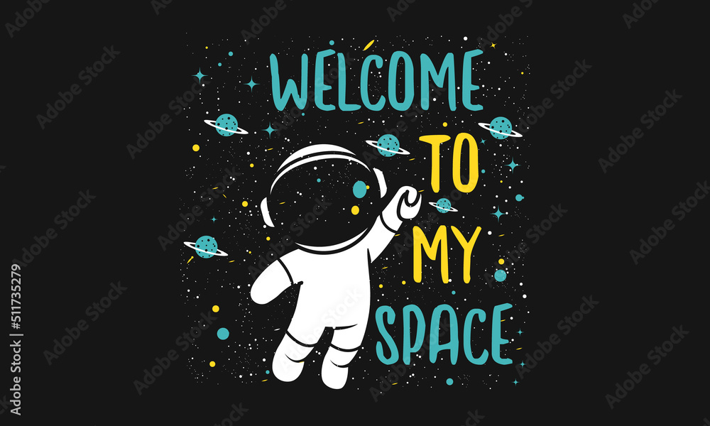 Astronaut Space Vector T-shirt Design