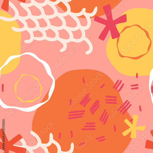 vector teenage seamless pattern naive simple style