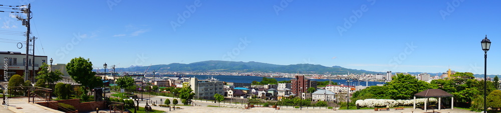 View of Hakodate port and city from Motomachi Park in Hokkaido, japan - 日本 北海道 函館 元町公園 View of Hakodate port and city from Motomachi Park in Hokkaido, japan - 日本 北海道 函館 元町公園