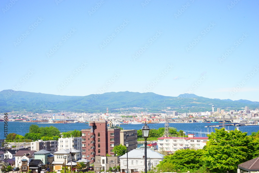 View of Hakodate port and city from Motomachi Park in Hokkaido, japan - 日本 北海道 函館 元町公園