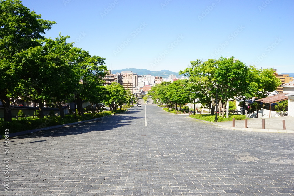 Nijukken Zaka Slope in Hakodate, Hokkaido, Japan - 日本 北海道 函館 二十間坂 Nijukken Zaka Slope in Hakodate, Hokkaido, Japan - 日本 北海道 函館 二十間坂