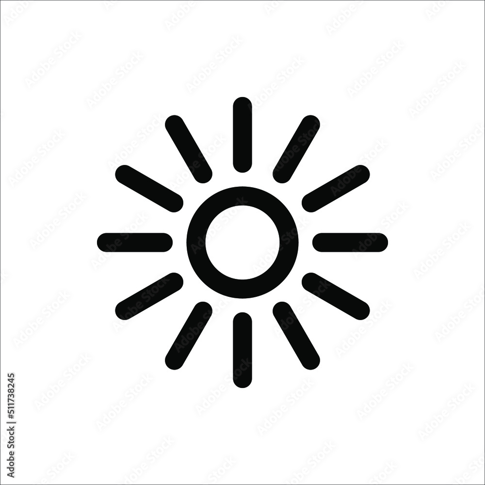 Sun Icon for Brightness, Intensity Setting icon Vector Sun Icon for Brightness, Intensity Setting icon Vector
