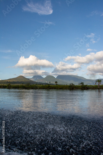 Canaima Lagoon. Waterfall. Jump The Toad, The Ax. National park Canaima. Venezuela. Tepuy. Venezuela 