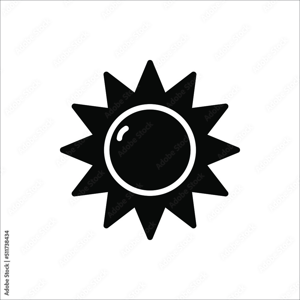 Sun Icon for Brightness, Intensity Setting icon Vector Sun Icon for Brightness, Intensity Setting icon Vector