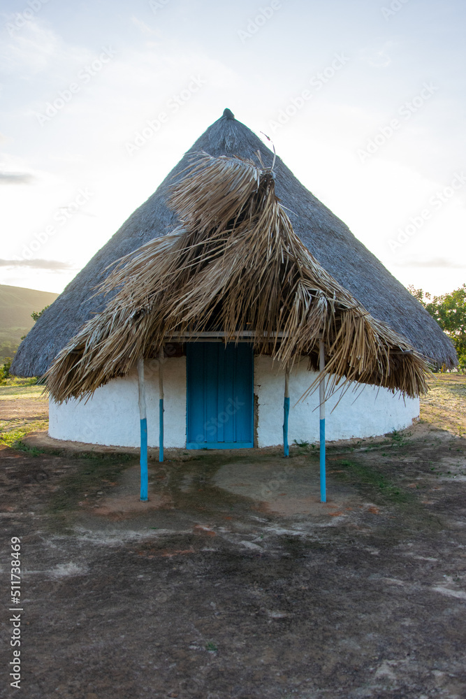 Indigenous dwellings of the Bolivar State. National park Canaima. Pemona houses. Palm roofs. Guayanes Massif. Indigenous dwellings of the Bolivar State. National park Canaima. Pemona houses. Palm roofs. Guayanes Massif.