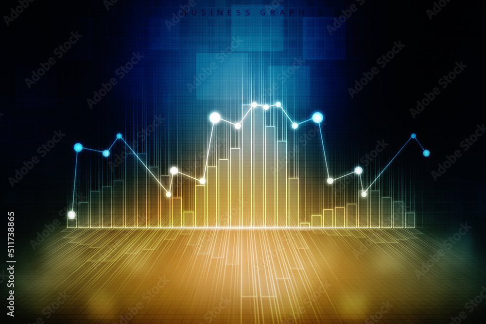 2d rendering Stock market online business concept. business Graph 2d rendering Stock market online business concept. business Graph