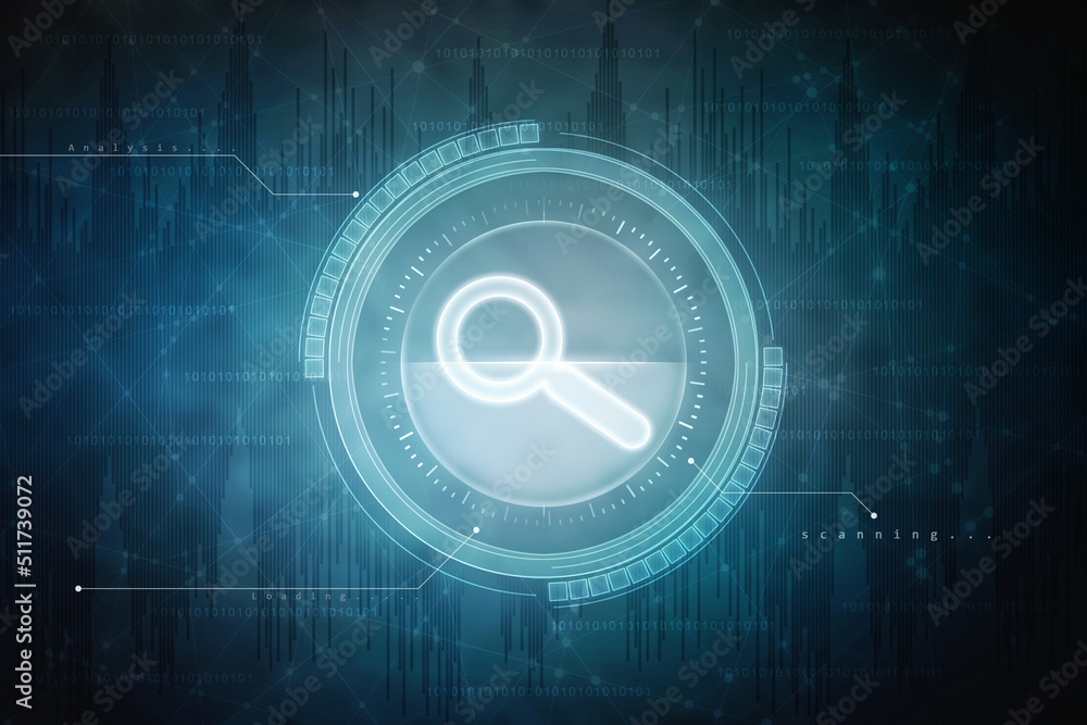 Obraz premium 2d illustration lens search button 