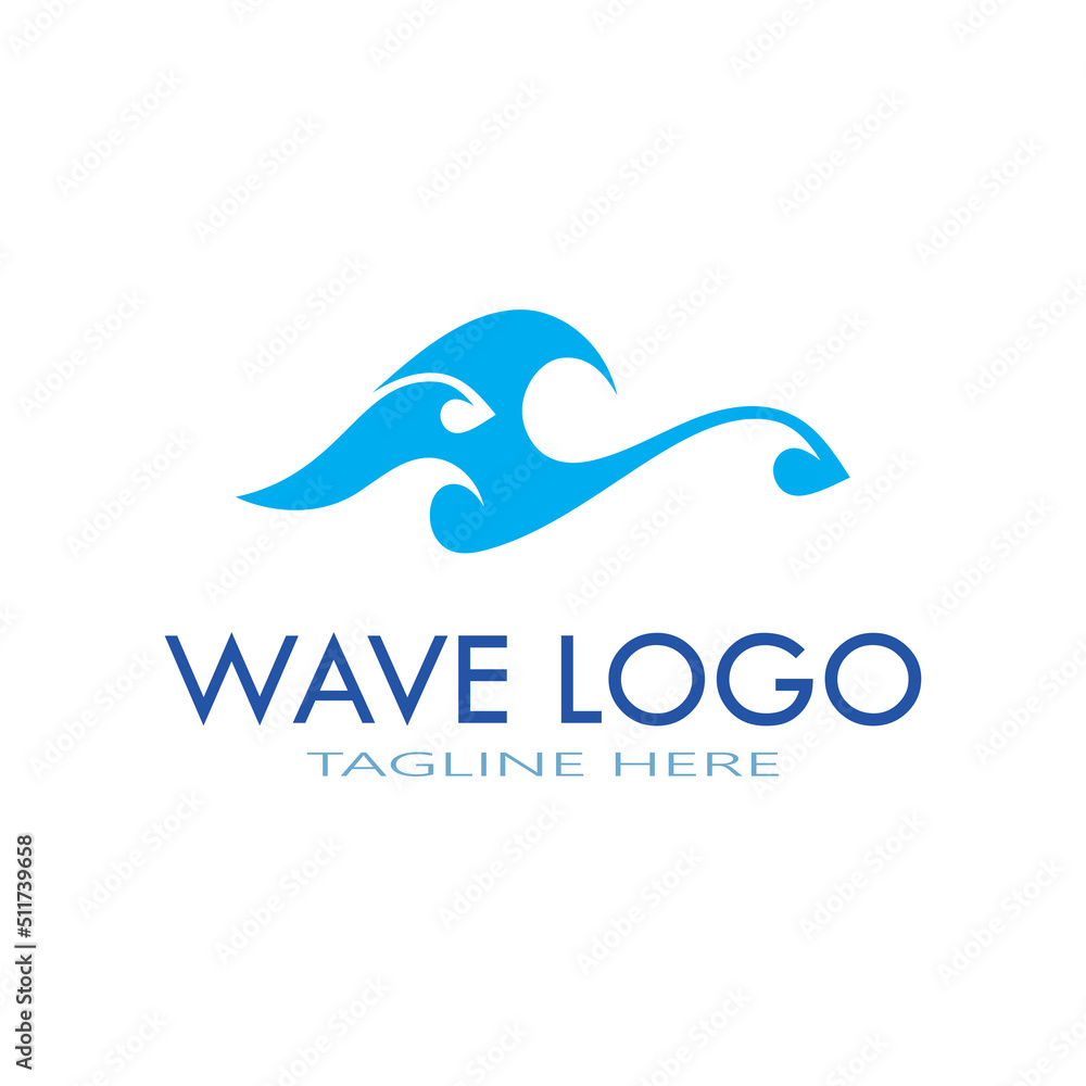 Naklejka premium water wave logo design template icon vintage vector
