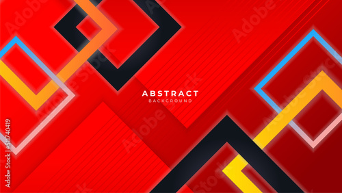 Modern colorful red yellow and black abstract background for business presentation design template with geometric shapes