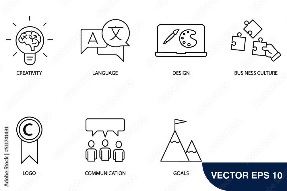 Fototapeta premium corporate identity icons set . corporate identity pack symbol vector elements for infographic web