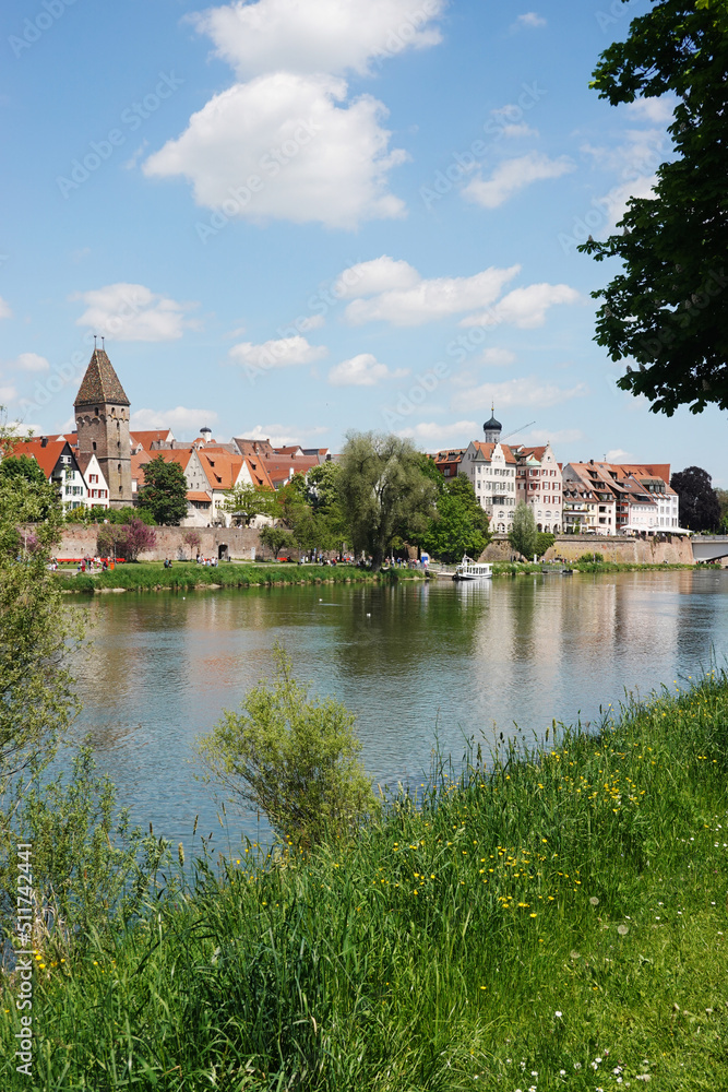 Fototapeta premium The riverside of the Danube river in Ulm, Germany