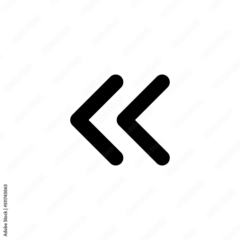 Left double arrow simple icon