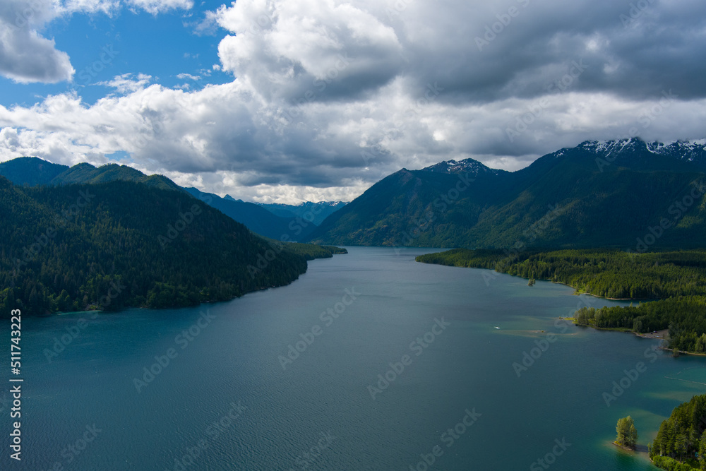 lake and mountains