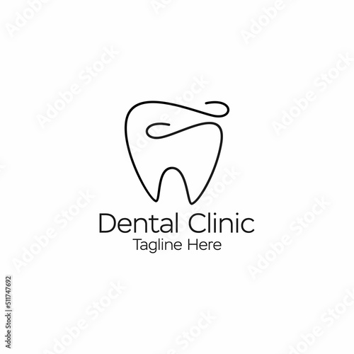 line art dental logo design