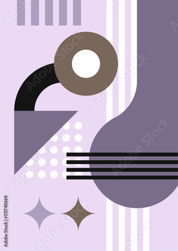 Abstract modern background. Backgrounds with geometric balancing shapes. Boho wall decor. Modern geometric compositions and forms. Posters with abstract shapes, vector