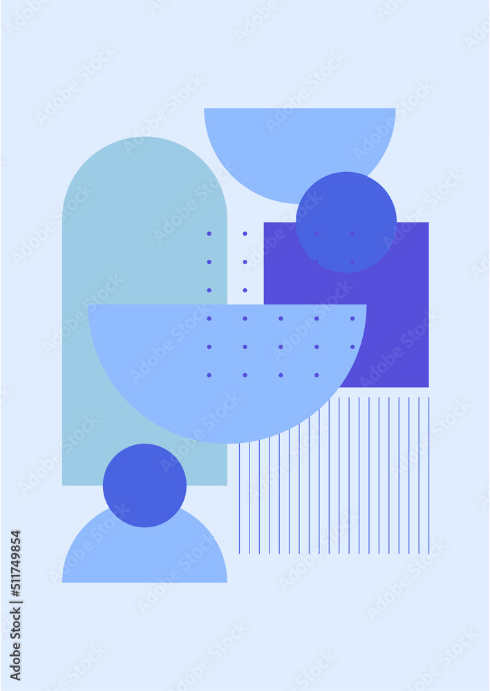 Modern abstract aesthetic set of geometric balance shapes, stairs and plants. Wall decor in boho style. Mid century vector print for cover, wallpaper, card, social media, interior decor Modern abstract aesthetic set of geometric balance shapes, stairs and plants. Wall decor in boho style. Mid century vector print for cover, wallpaper, card, social media, interior decor