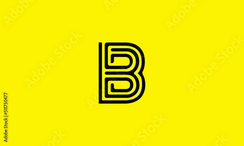 Beautiful B letter logo vector design. Beautiful Logotype design for luxury company branding. Elegant identity design in black and yellow.