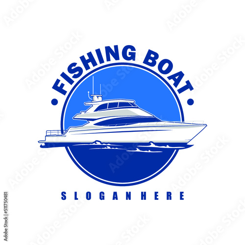 yacht vector illustration luxury yacht vector fishing boat vector fishing logo design