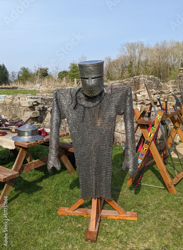 Armour and weapons at Beaurepaire Priory, Bearpark, Durham, April 2022. photo